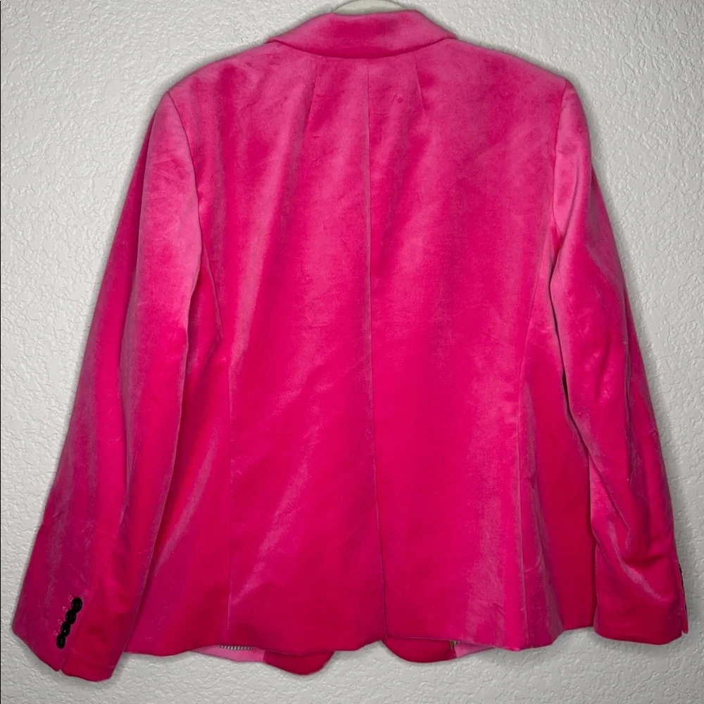 J. Crew Parke Blazer Jacket Bright Begonia Pink Velvet Sz 18 Business Statement - Picture 5 of 6